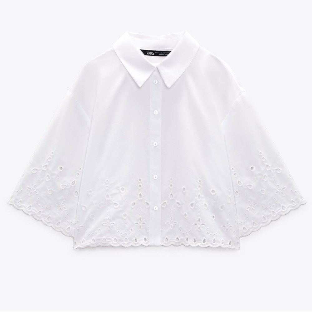 Zara cropped button down